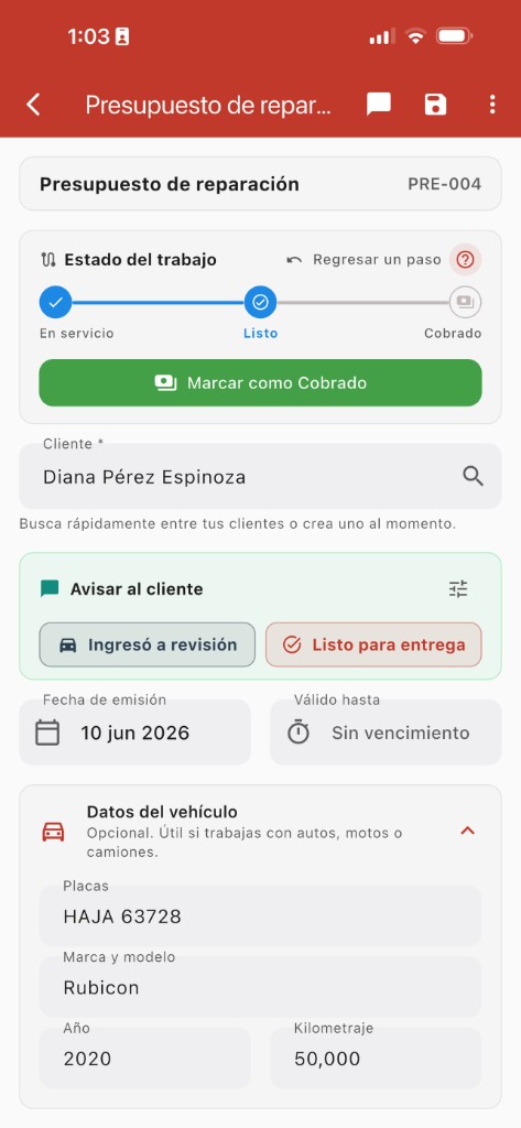 Hecha para el taller